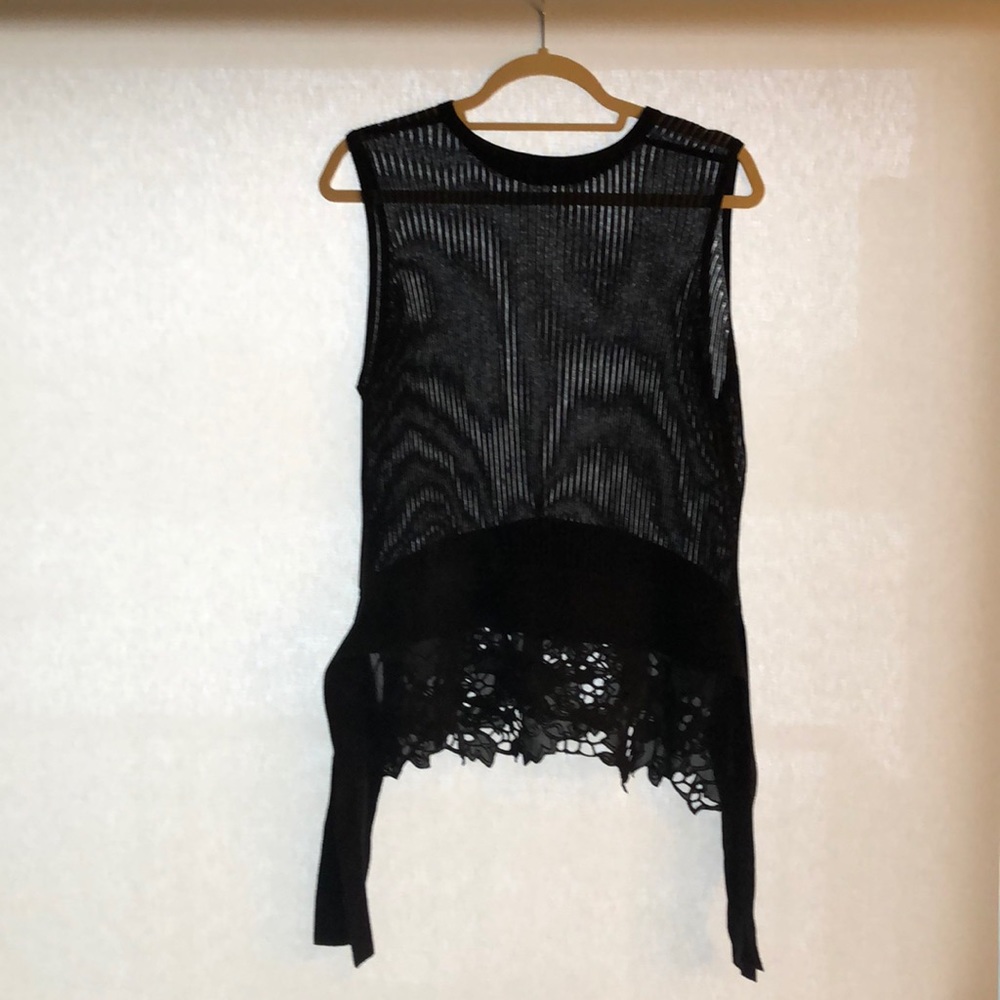Thakoon black sheer lace top